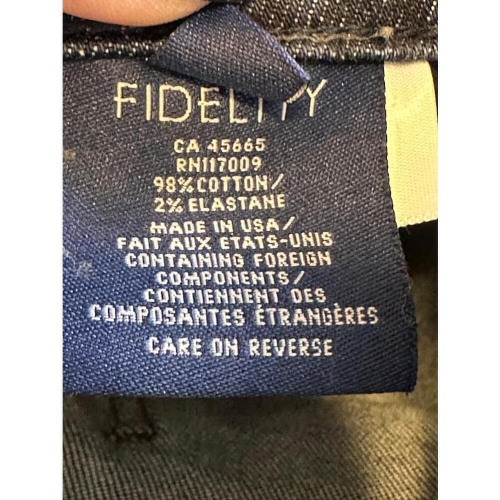 Fidelity Denim Women’s Juniper Cropped Flare Raw Hem Seahorse Dark Wash Sz 24‌‌‌ - Picture 14 of 14